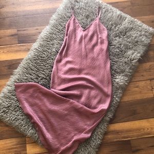 NWOT- Molly Green Satin slip dress